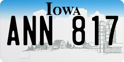 IA license plate ANN817