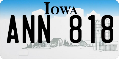 IA license plate ANN818