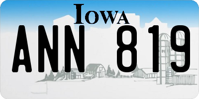 IA license plate ANN819
