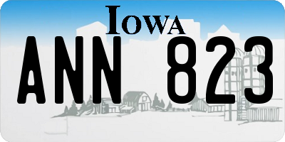 IA license plate ANN823