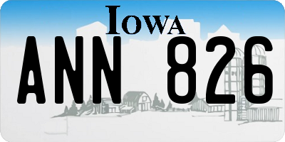 IA license plate ANN826