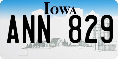 IA license plate ANN829