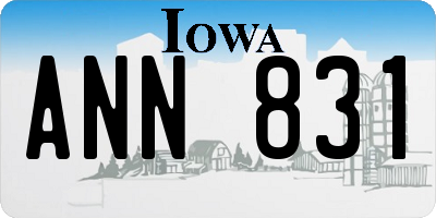 IA license plate ANN831