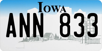 IA license plate ANN833