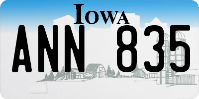 IA license plate ANN835