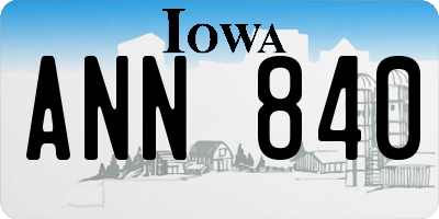 IA license plate ANN840