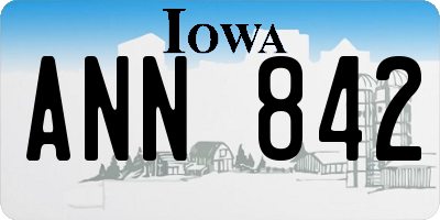 IA license plate ANN842