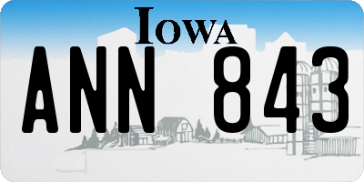 IA license plate ANN843