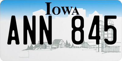 IA license plate ANN845