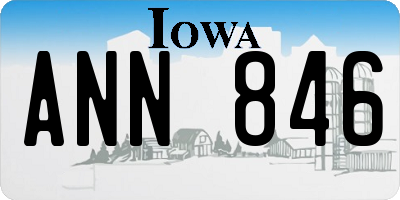 IA license plate ANN846
