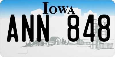 IA license plate ANN848