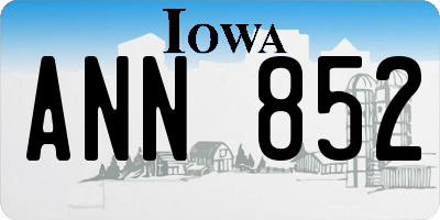 IA license plate ANN852