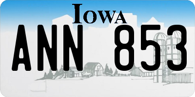 IA license plate ANN853
