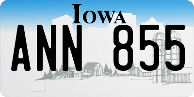 IA license plate ANN855