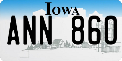 IA license plate ANN860