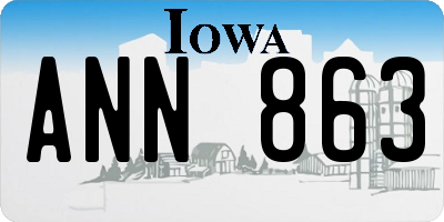 IA license plate ANN863