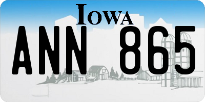 IA license plate ANN865