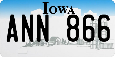 IA license plate ANN866