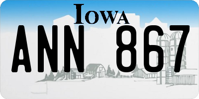 IA license plate ANN867