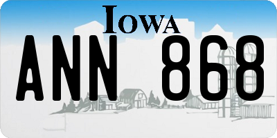IA license plate ANN868