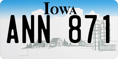 IA license plate ANN871