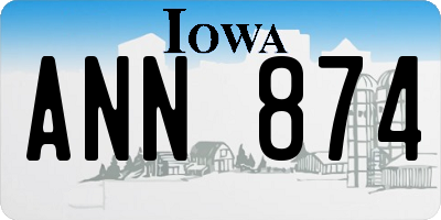 IA license plate ANN874
