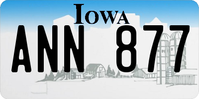 IA license plate ANN877
