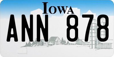 IA license plate ANN878