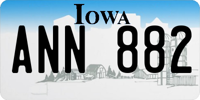 IA license plate ANN882