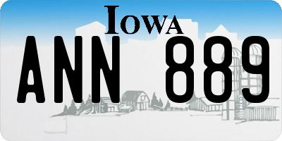 IA license plate ANN889