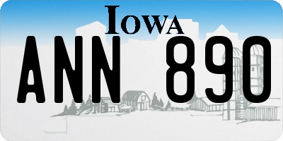 IA license plate ANN890