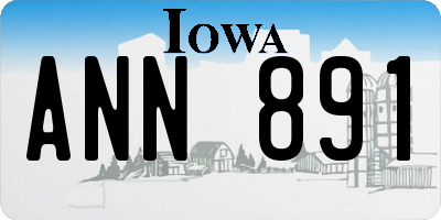 IA license plate ANN891