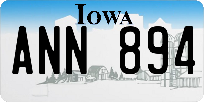 IA license plate ANN894