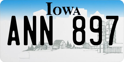 IA license plate ANN897
