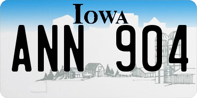 IA license plate ANN904