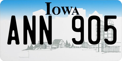 IA license plate ANN905