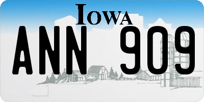 IA license plate ANN909