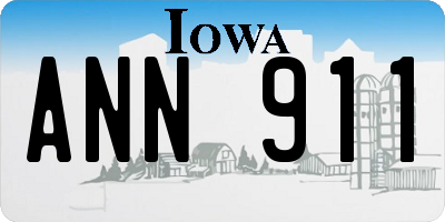 IA license plate ANN911