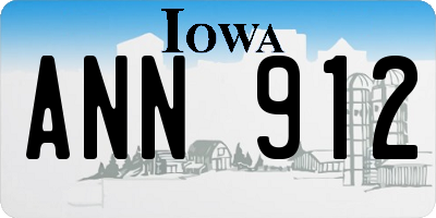 IA license plate ANN912