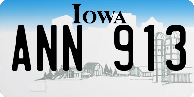 IA license plate ANN913