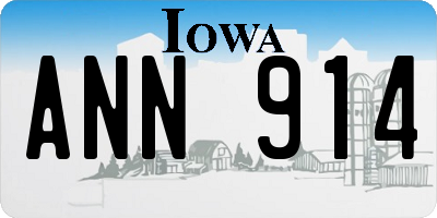 IA license plate ANN914