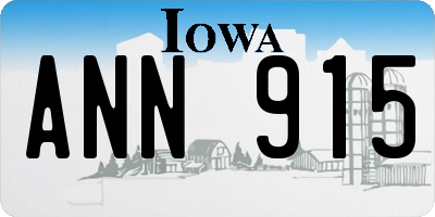 IA license plate ANN915
