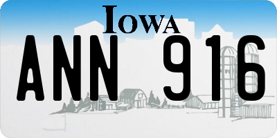 IA license plate ANN916