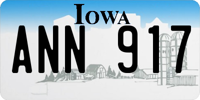 IA license plate ANN917