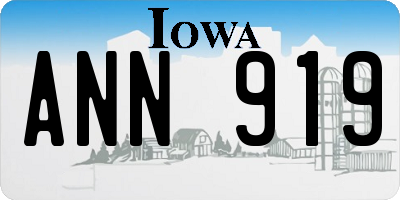 IA license plate ANN919