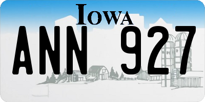 IA license plate ANN927