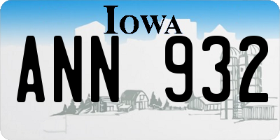 IA license plate ANN932