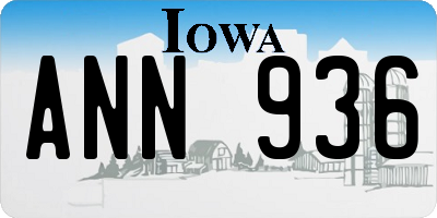 IA license plate ANN936