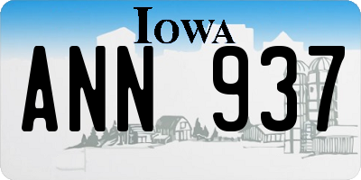 IA license plate ANN937