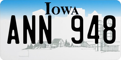 IA license plate ANN948
